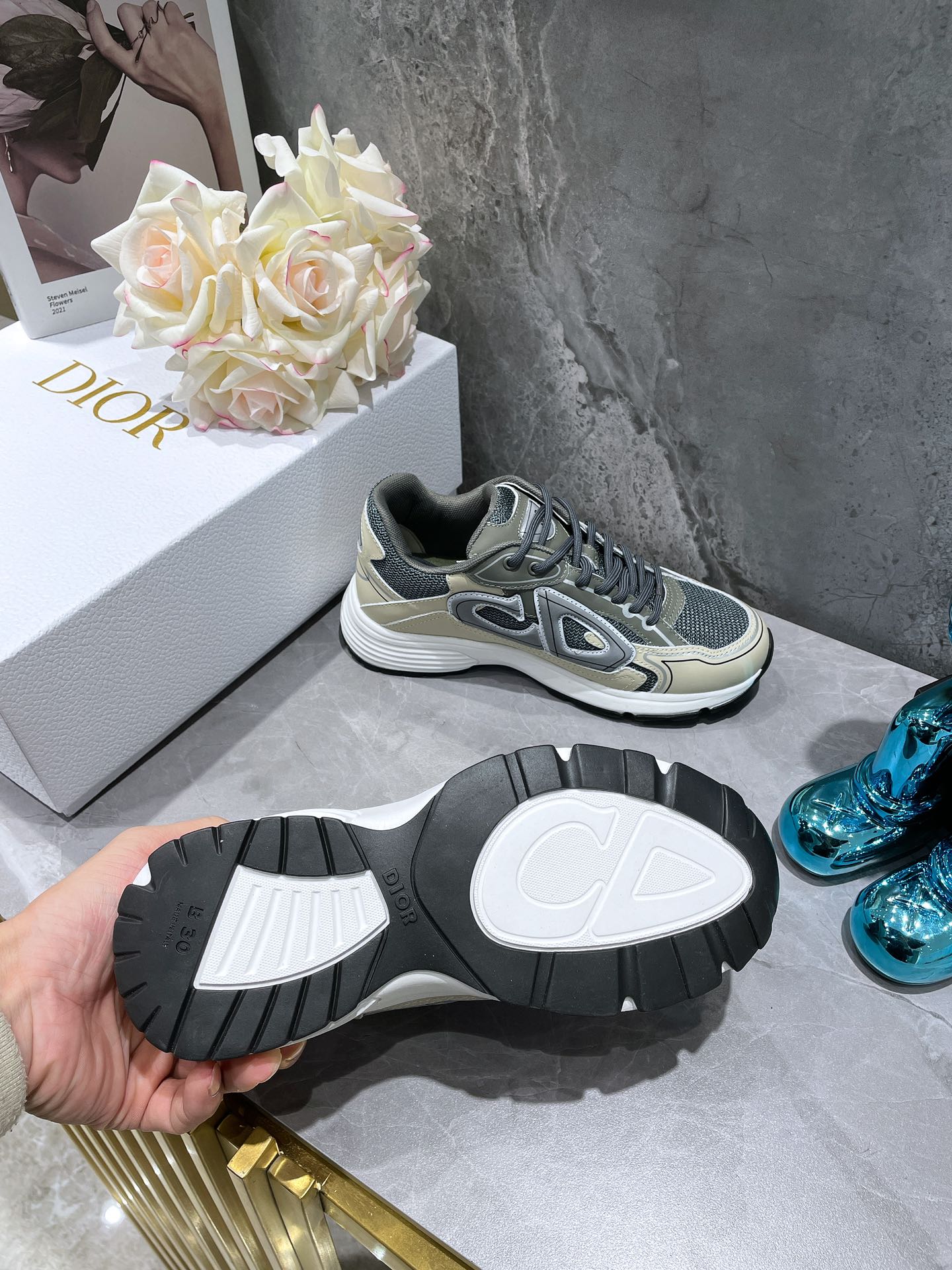 Dior B30 Dad Sneakers Green Gray