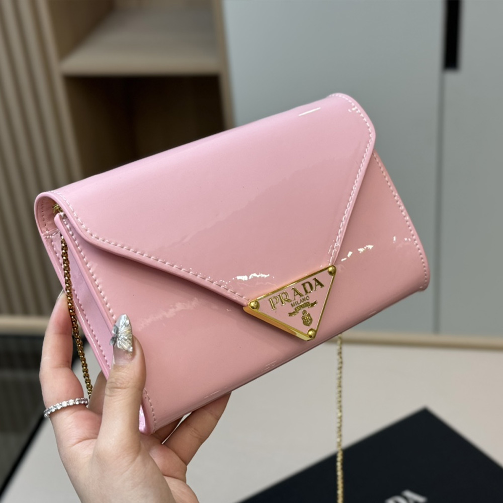 Prada  Leather Clutch Shoulder Bag Handbag
