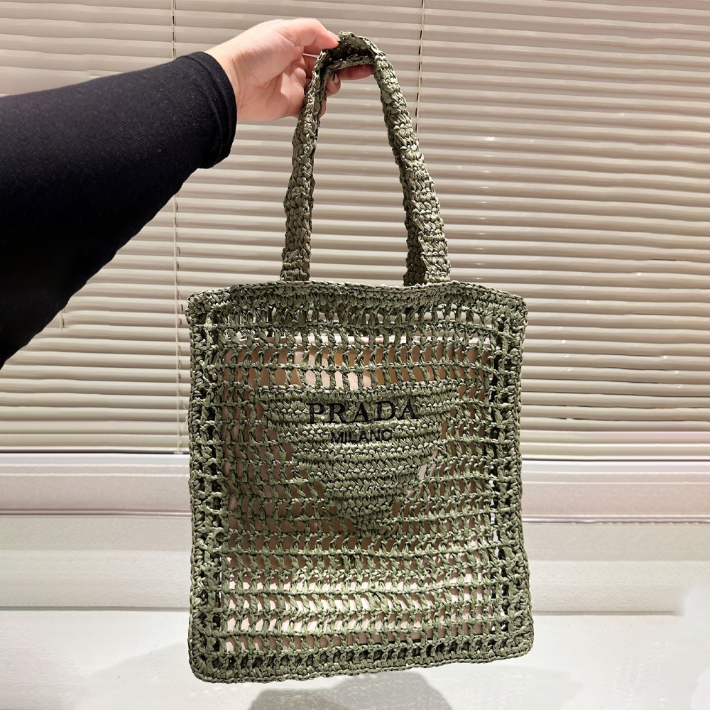 Prada Grass Woven Shoulder Bag Handbag