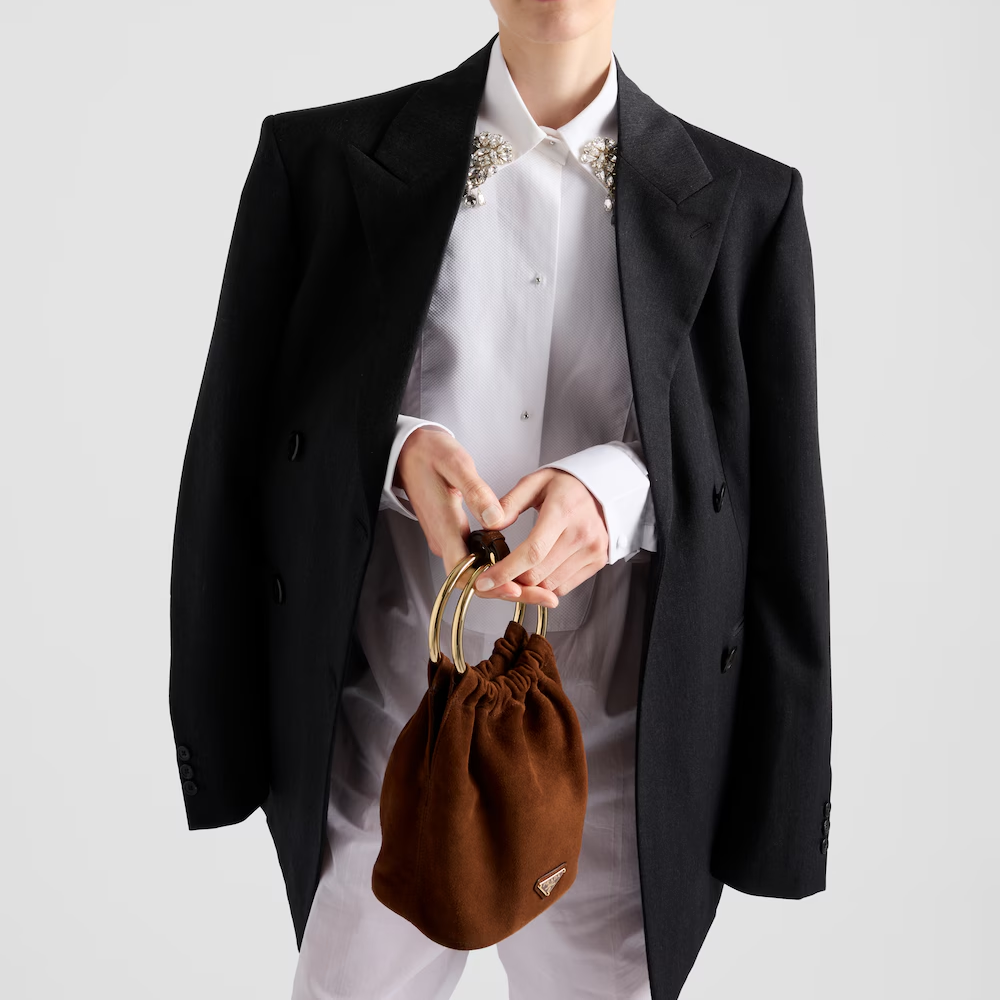 Prada Brown Suede Mini Bag