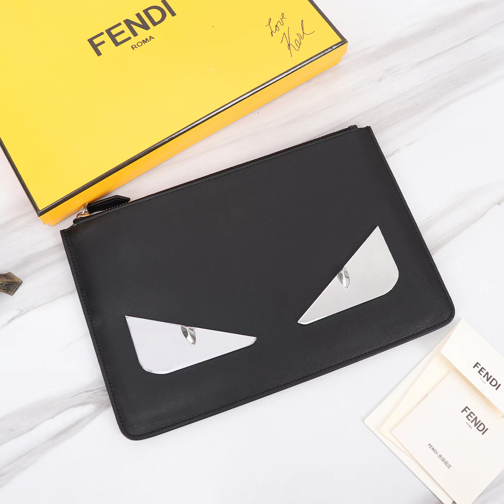 FENDI Printed Canvas Clutch