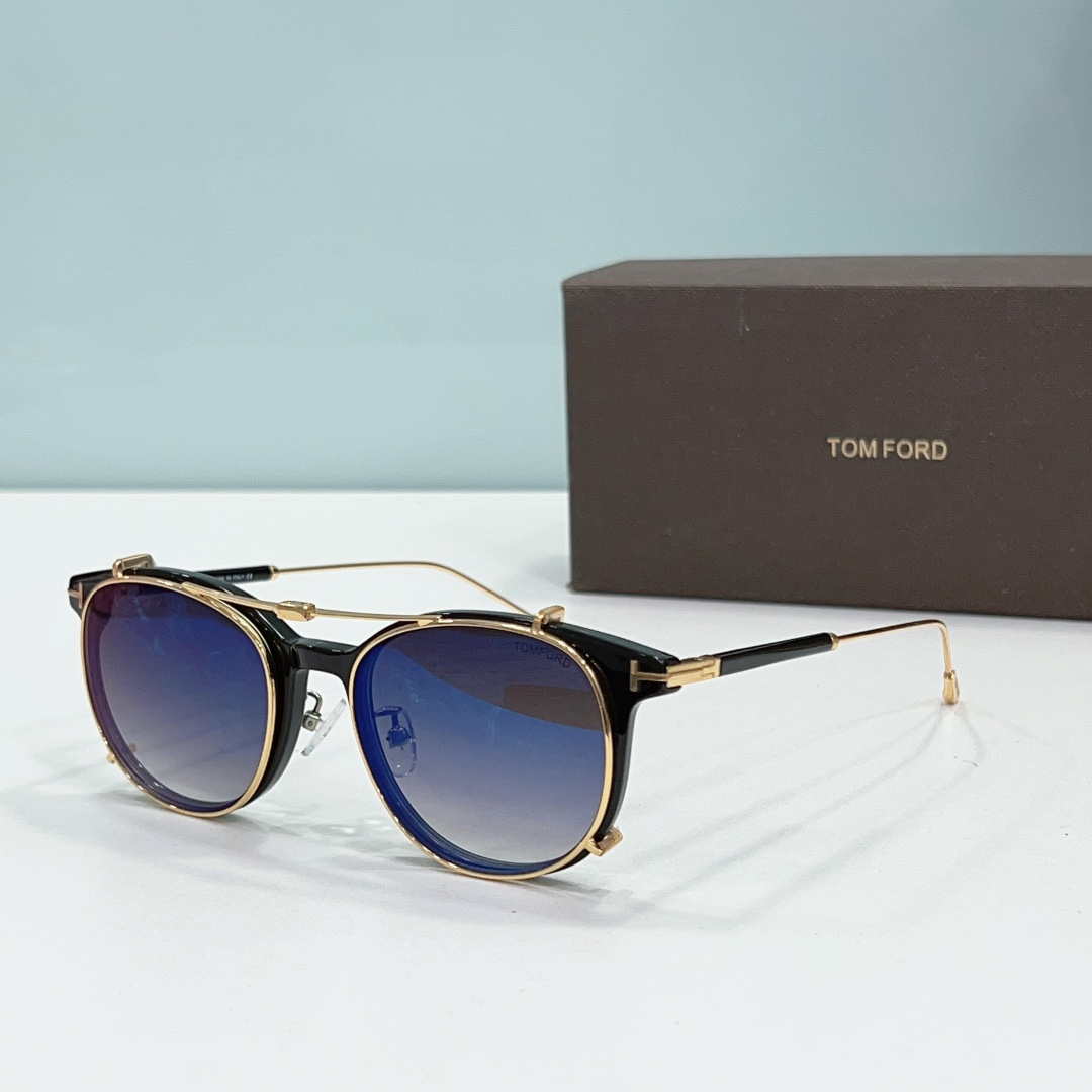 Tom Ford Round Metal Thin Frame Sunglasses