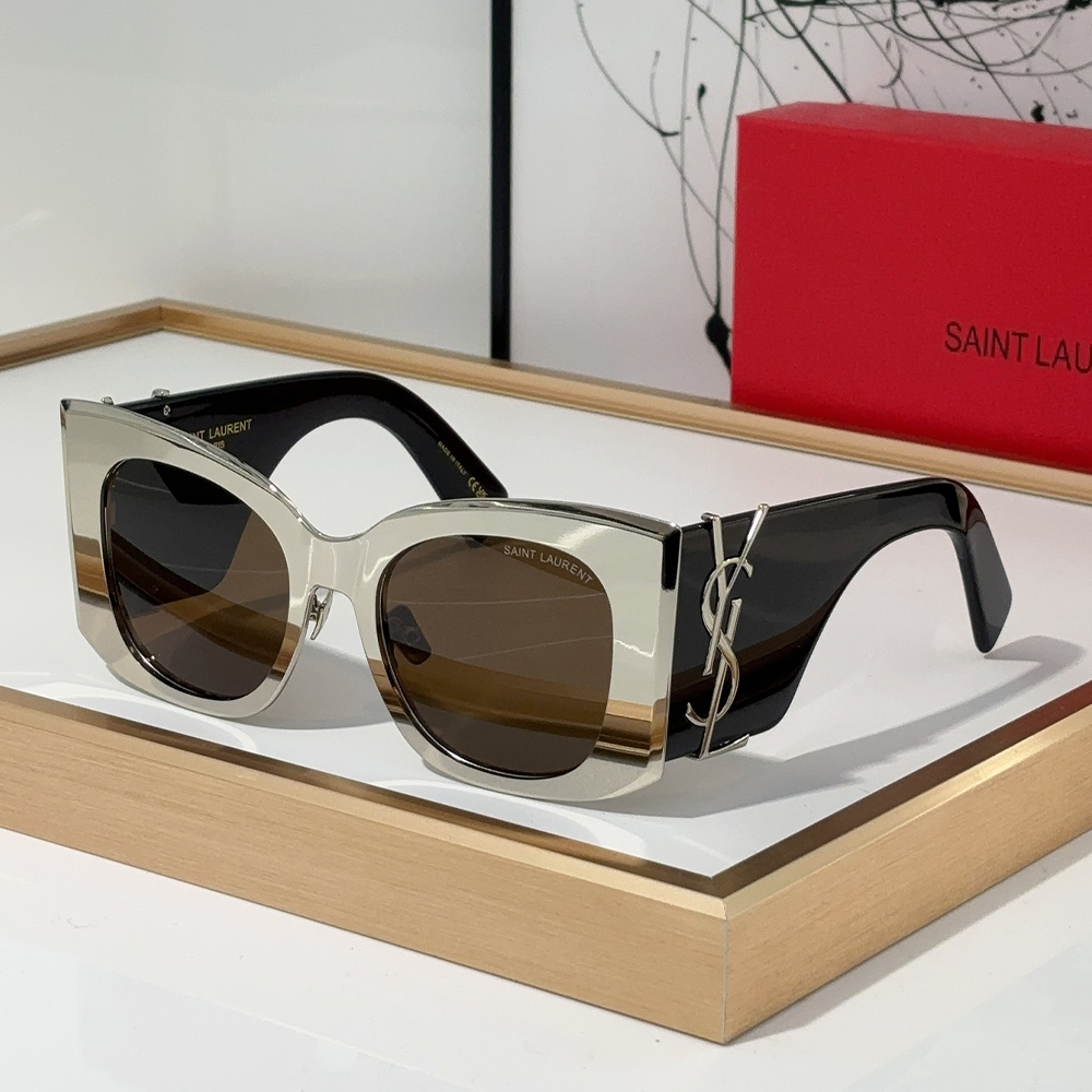 Saint Laurent YSL Logo Embellished Sunglasses