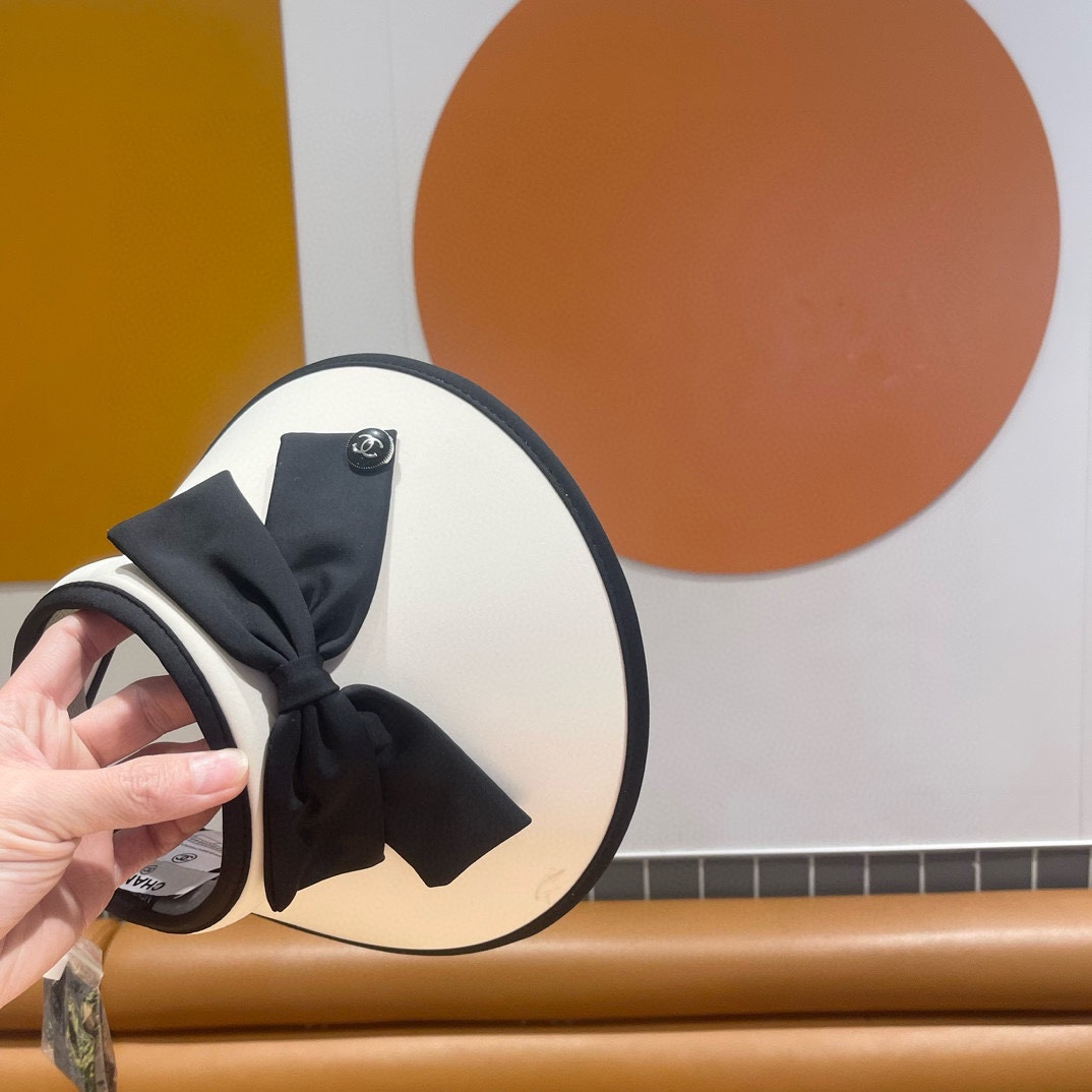 Chanel UV Outdoor Riding Sun Hat With Empty Top And Large Brim Sunhat