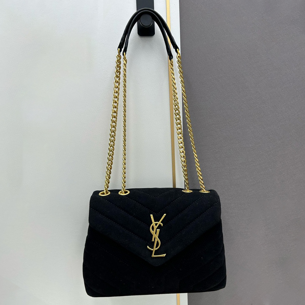 Saint Laurent LOULOU Quilted Suede Bag