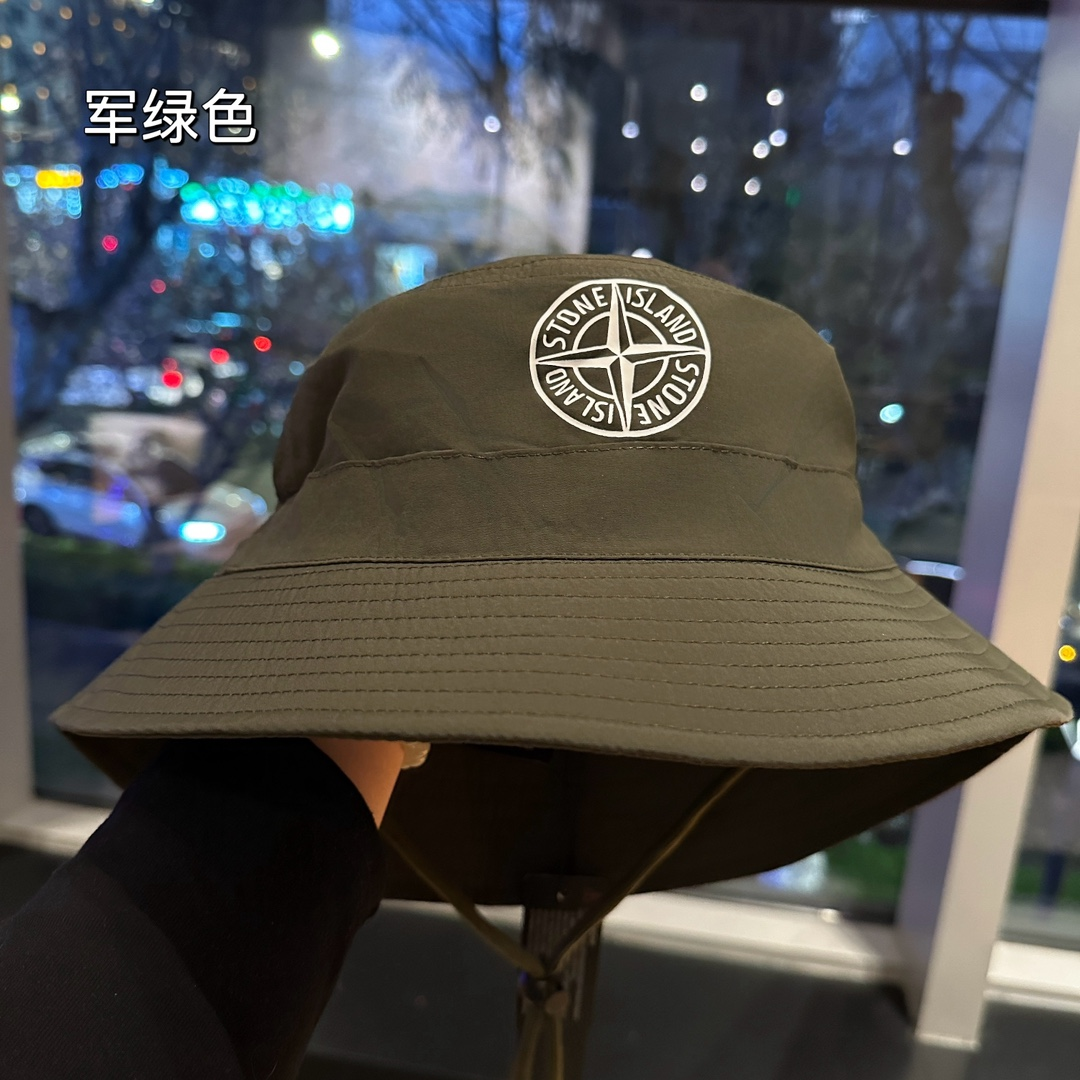 Stone Island Quick-drying Fabric Drawstring Basin Hat Sunhat