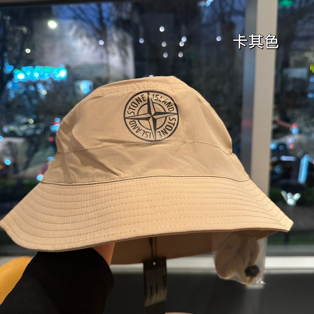 Stone Island Quick-drying Fabric Drawstring Basin Hat Sunhat