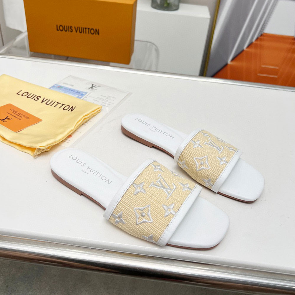 Louis Vuitton LV Fabric Flat Flip-flops Slide Sandal