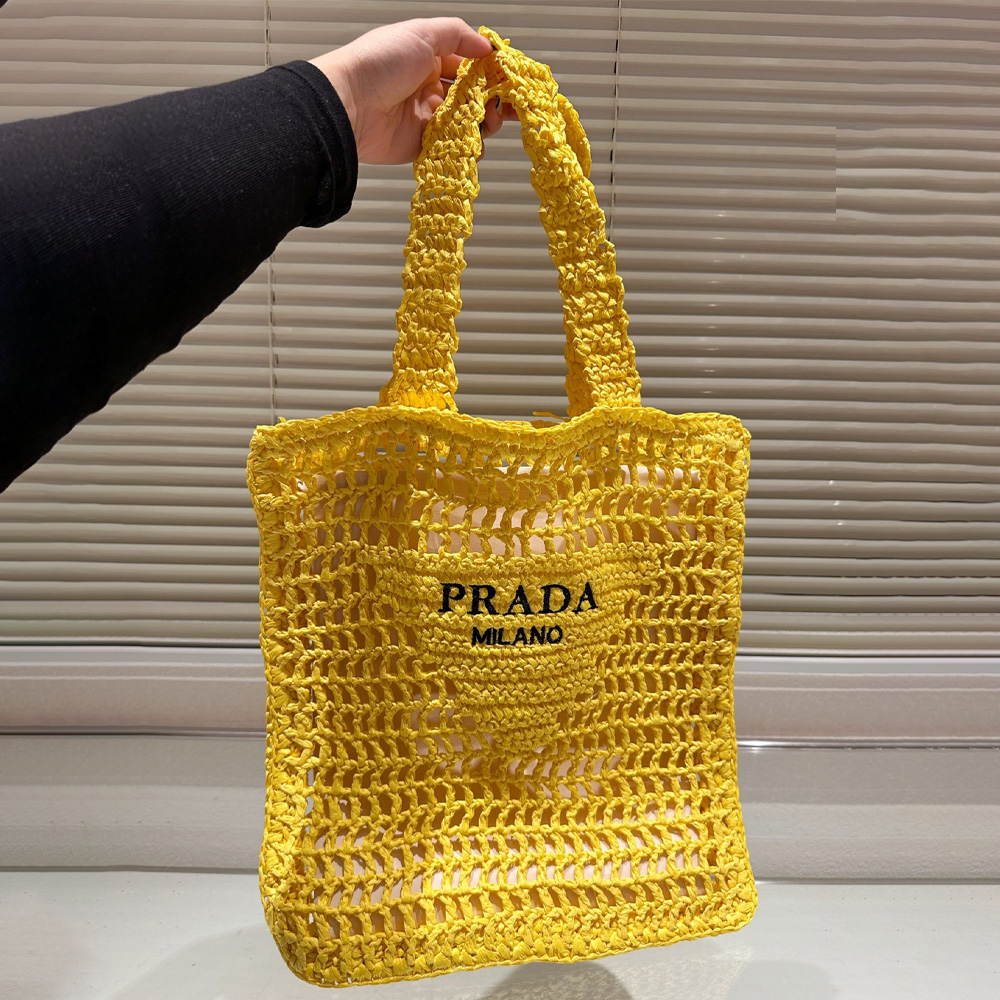 Prada Grass Woven Shoulder Bag Handbag