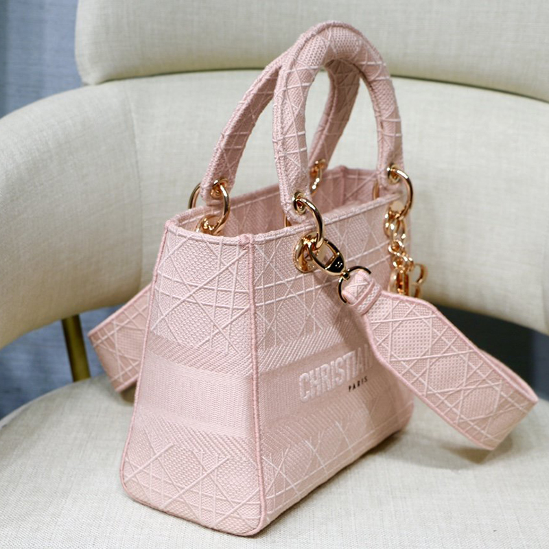 Dior The LADY D-LITE Bag Bois De Rose Cannage Embroidery M0565OREY_M957