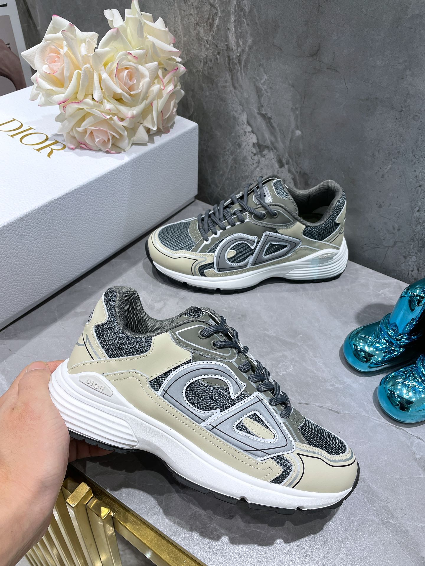 Dior B30 Dad Sneakers Green Gray