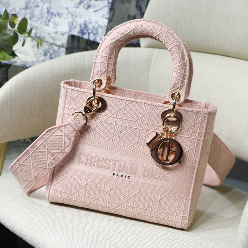 Dior The LADY D-LITE Bag Bois De Rose Cannage Embroidery M0565OREY_M957