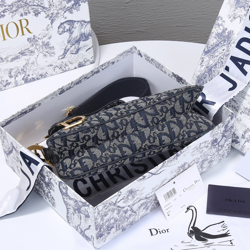 Dior Womens Bags Crossbody Bag Saddle Bag Oblique Jacquard