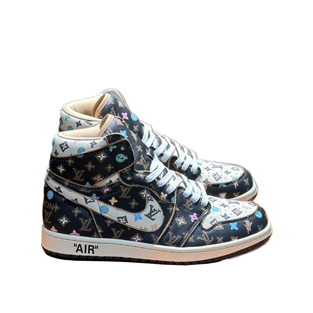 Louis Vuitton X Nike Co-Branded High Top Casual Mens Sneakers