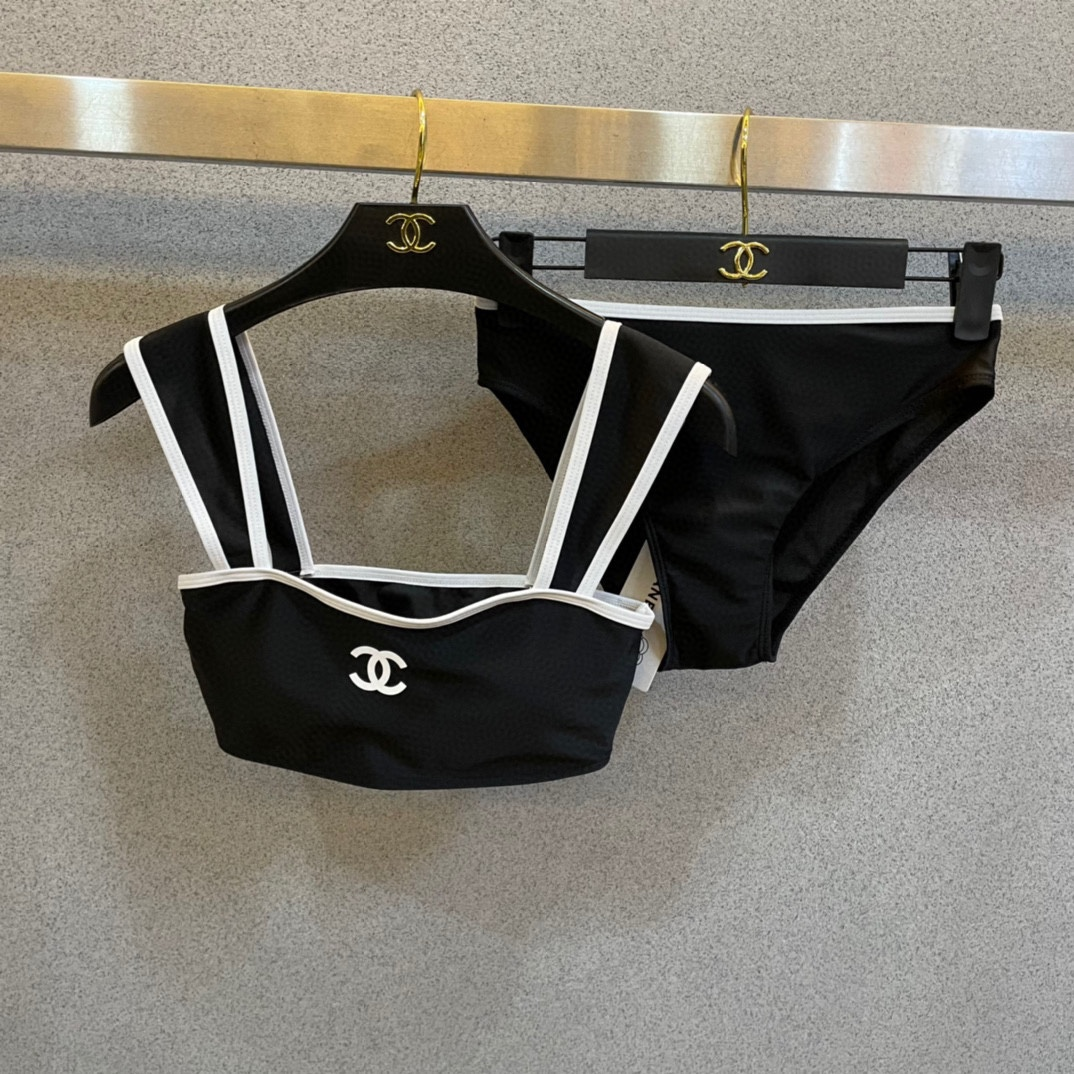Chanel One-piece Swimsuit With Logo Swimwear