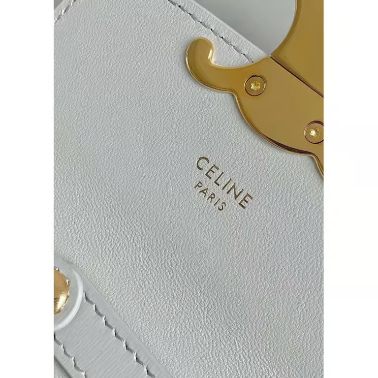 Celine MINI TRIOMPHE IN SHINY CALFSKIN white Very Rare Colour