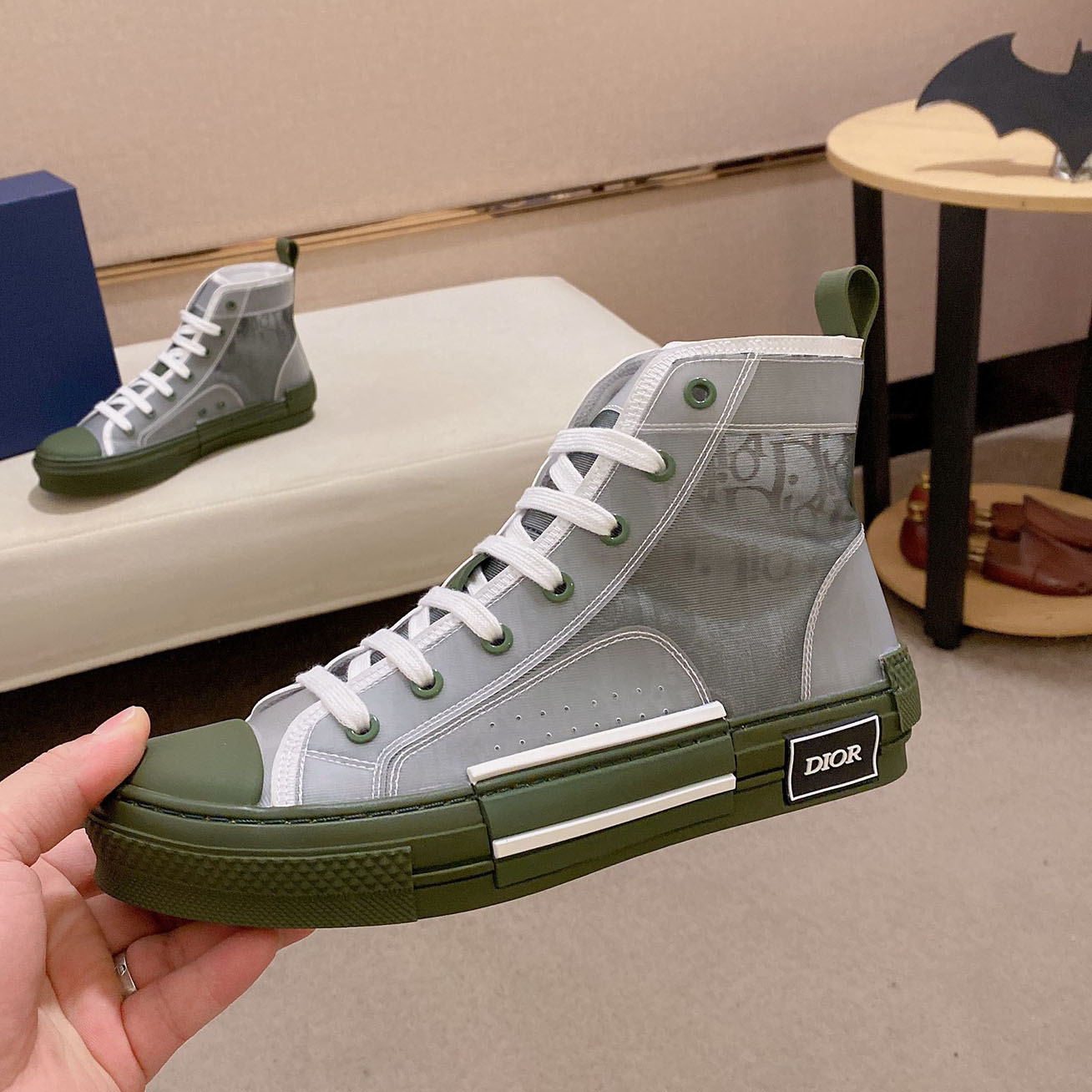 Dior B23 green high-top Shoes