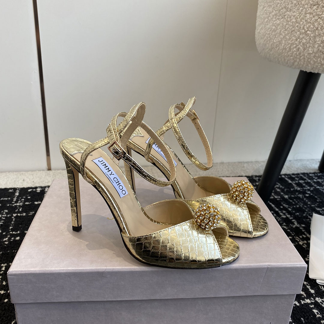 Jimmy Choo Sacora Leather Slingshot Fashion Buckle Slide Sandal