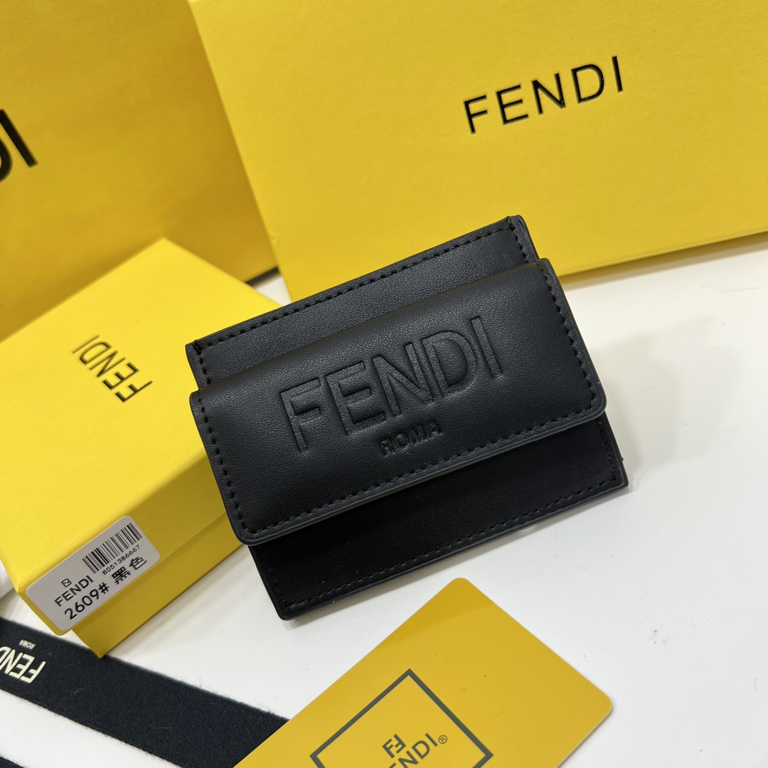 FENDI Snap Leather Wallet