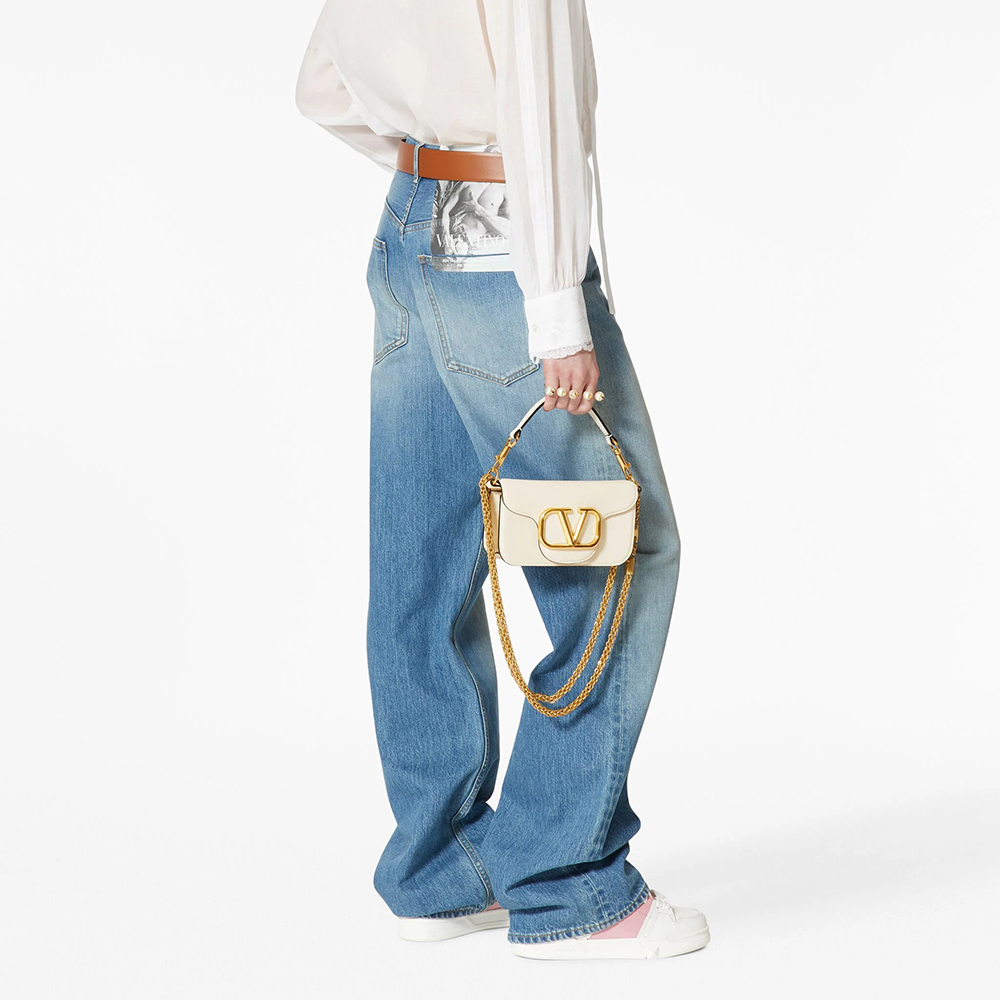 VALENTINO GARAVANI V Logo Baguette Shoulder Bag Ladies MINILOCO Calfskin Bag