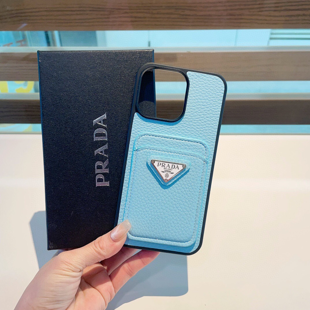 Prada  Pebbled Leather Phone Case