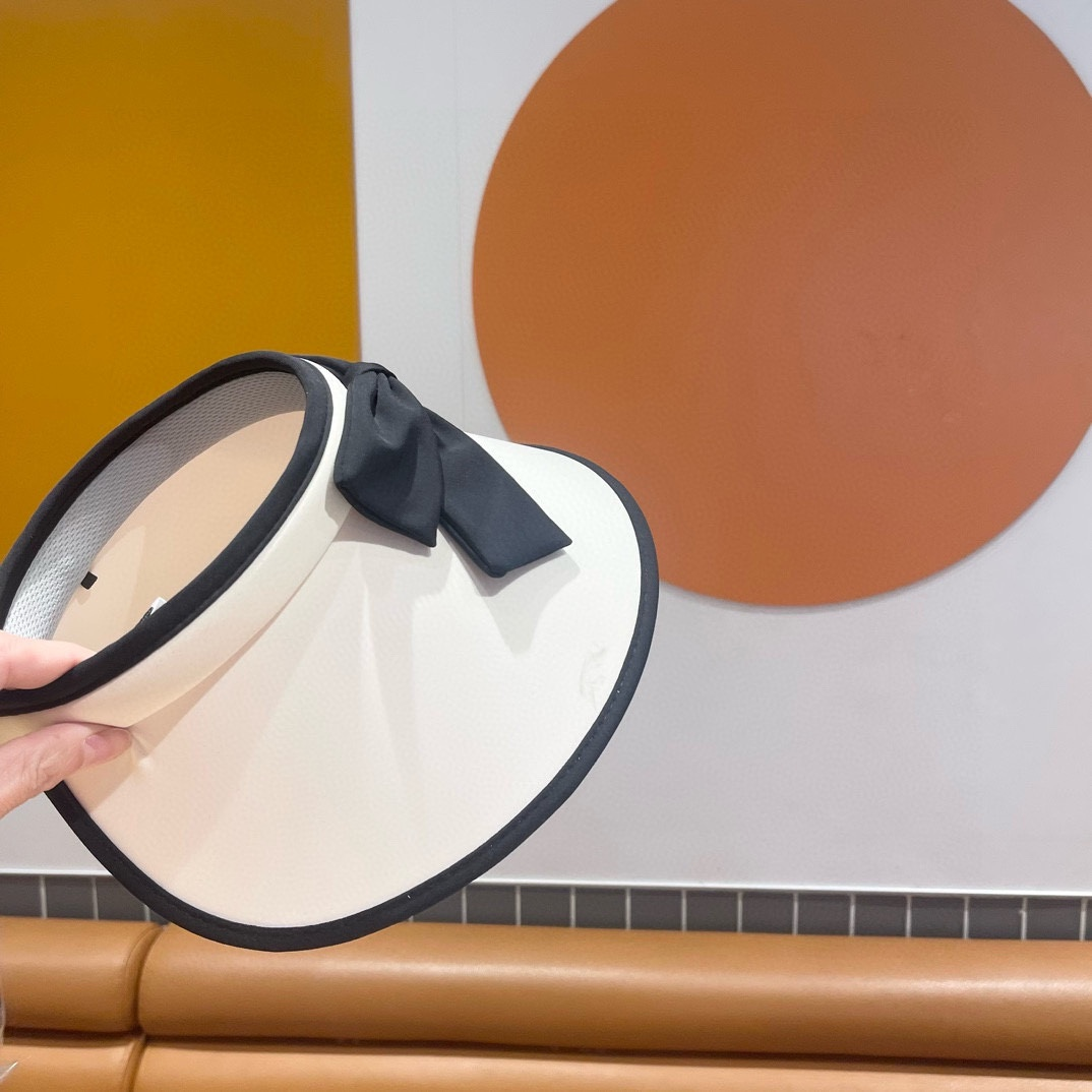 Chanel UV Outdoor Riding Sun Hat With Empty Top And Large Brim Sunhat