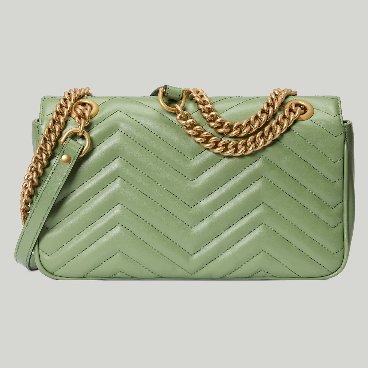 Gucci GG Marmont Small Shoulder Bag in sage green leather