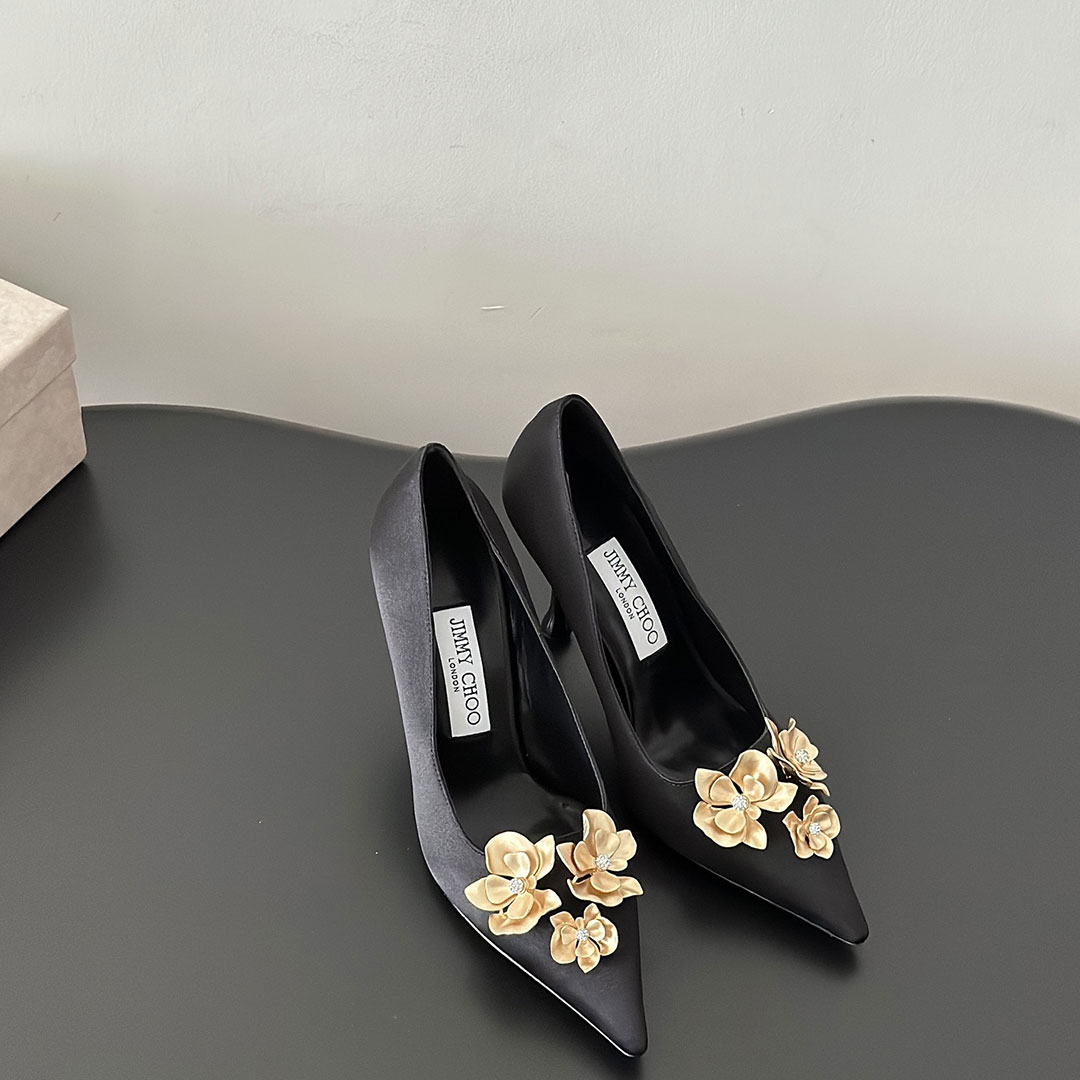 Jimmy Choo 9.5CM Slim Heel Stylish And Elegant  Slide Sandal