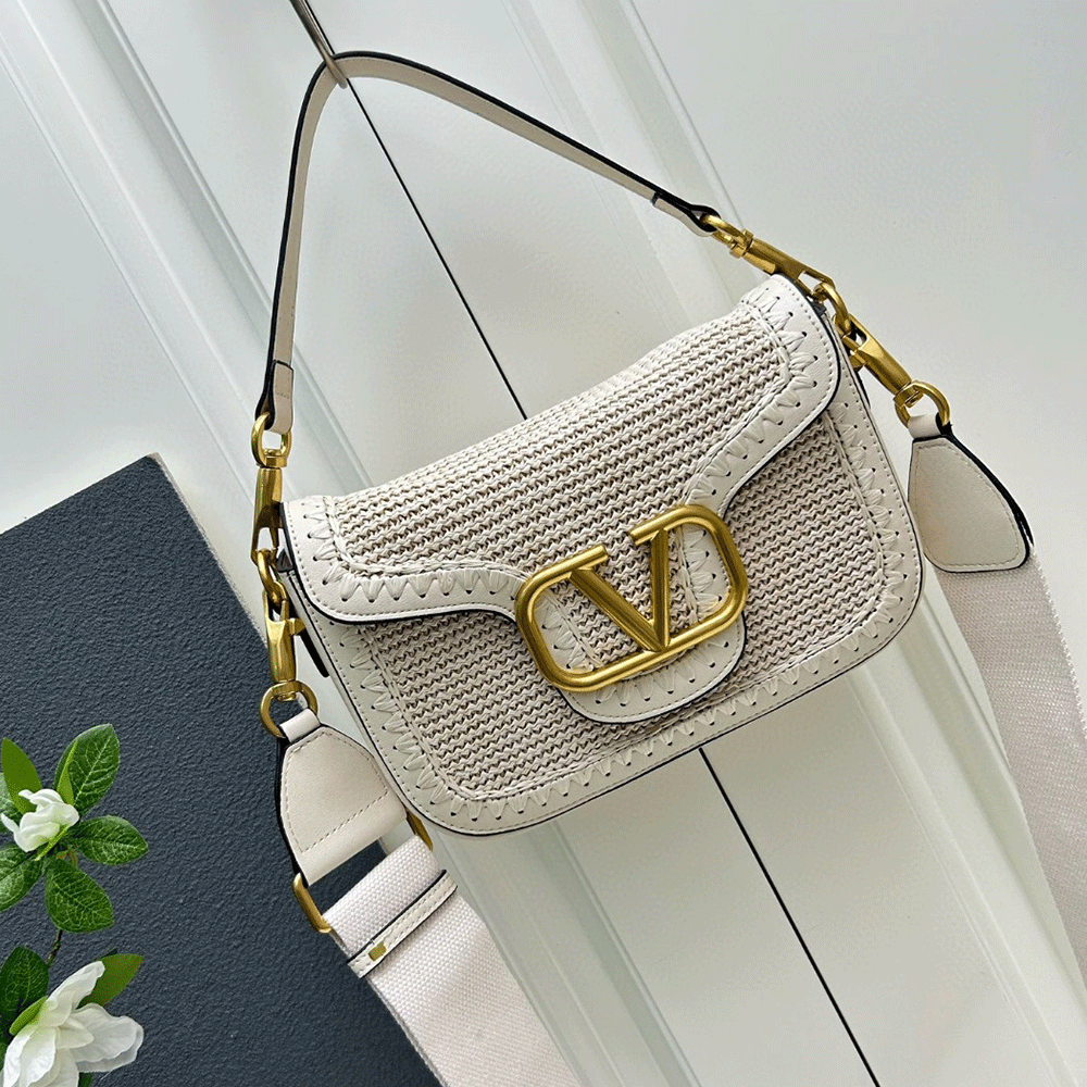 Valentino Garavanialltimewoven leather shoulder bag