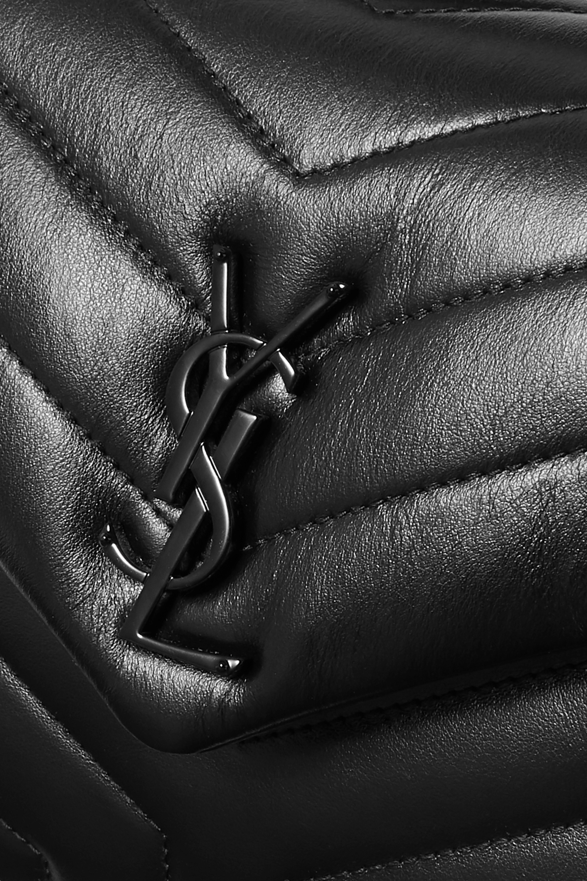 SAINT LAURENT YSL Loulou Small Quilted Leather Shoulder Bag Black