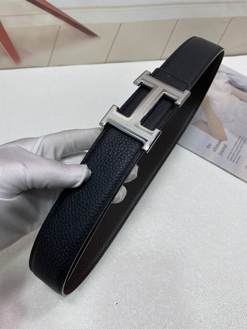 Hermes H Striee Belt Buckle & Reversible Black For Women, Women Belt 380MM