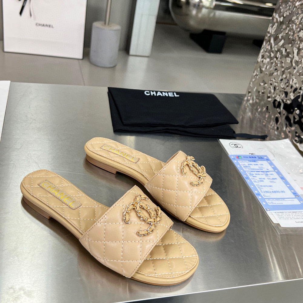 Chanel   Fashion Flat Sandals Slide