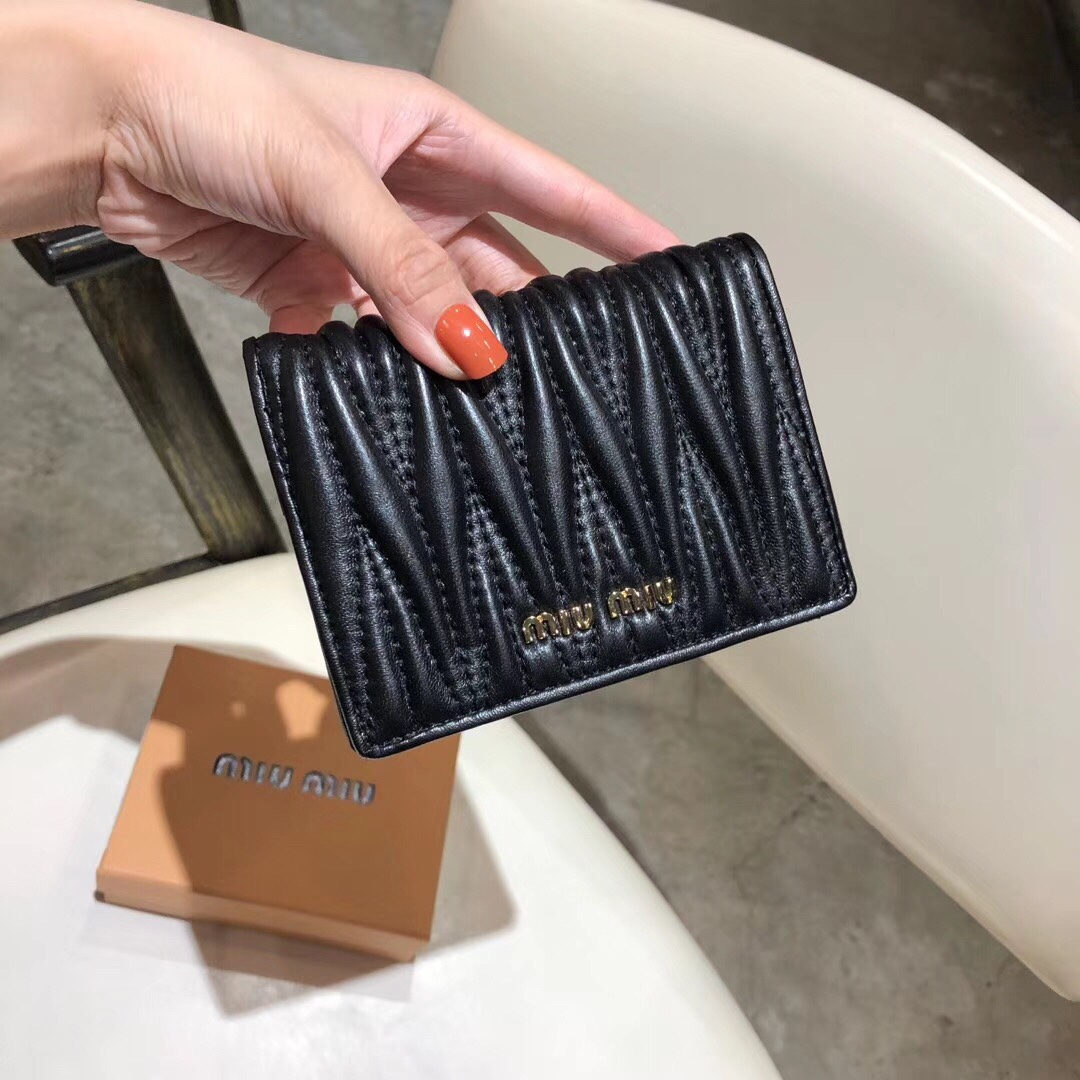 MIU MIU Matelassé Sheepskin Wallet