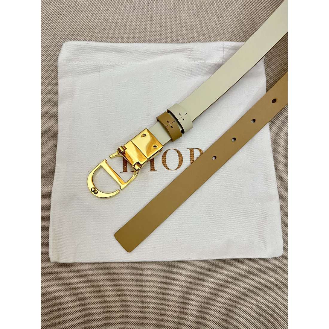 Dior flat wireless belt body/Sadle imported calf belt body metal 20MM