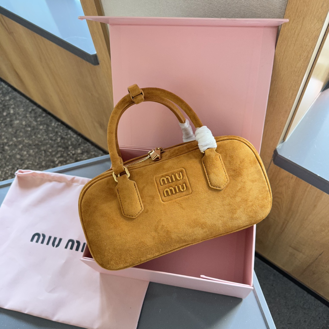 Miu Miu Arcadie Padded Suede Tote Bag
