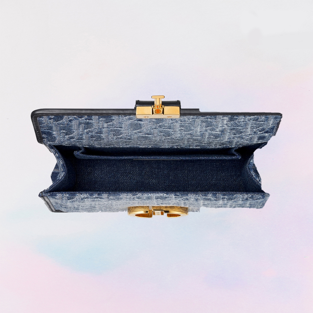 DIOR Oblique 30 Montaigne Flap Denim Bag