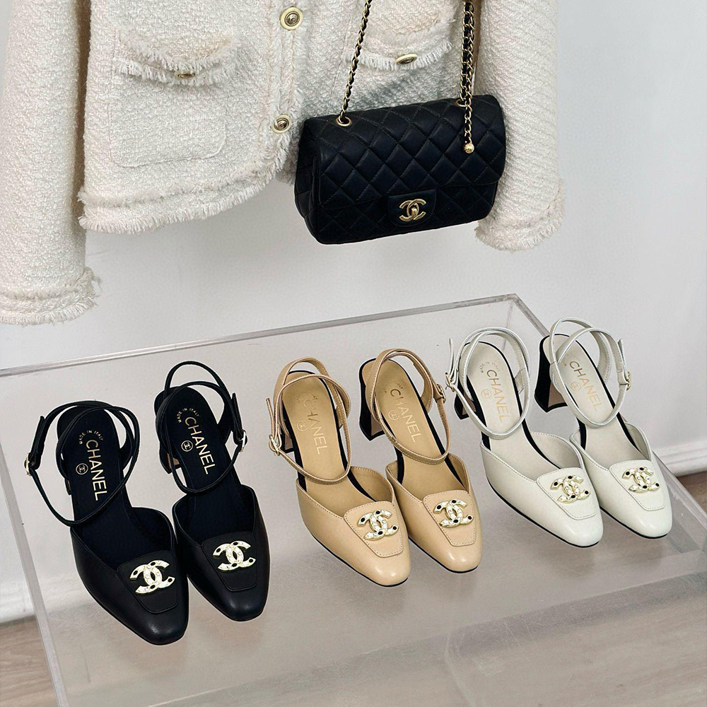 CHANEL Double C Calfskin Heels