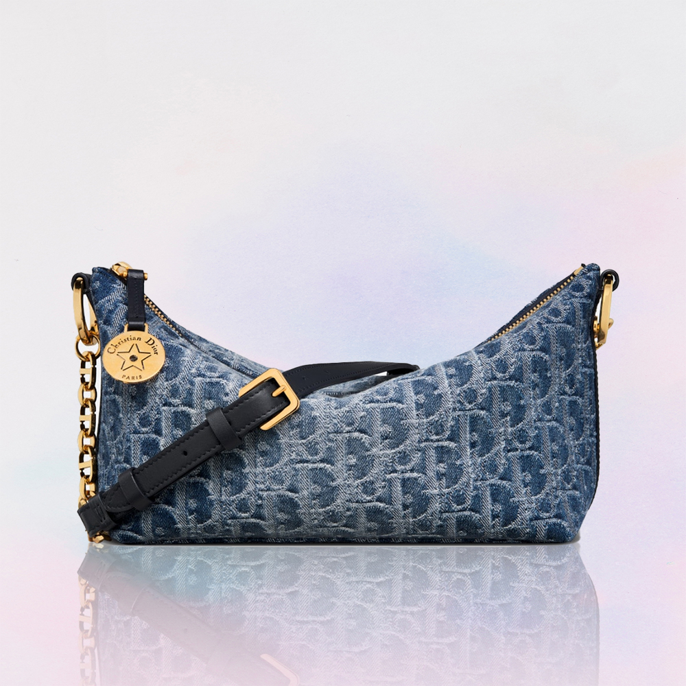 DIOR Oblique Star Hobo Denim Bag
