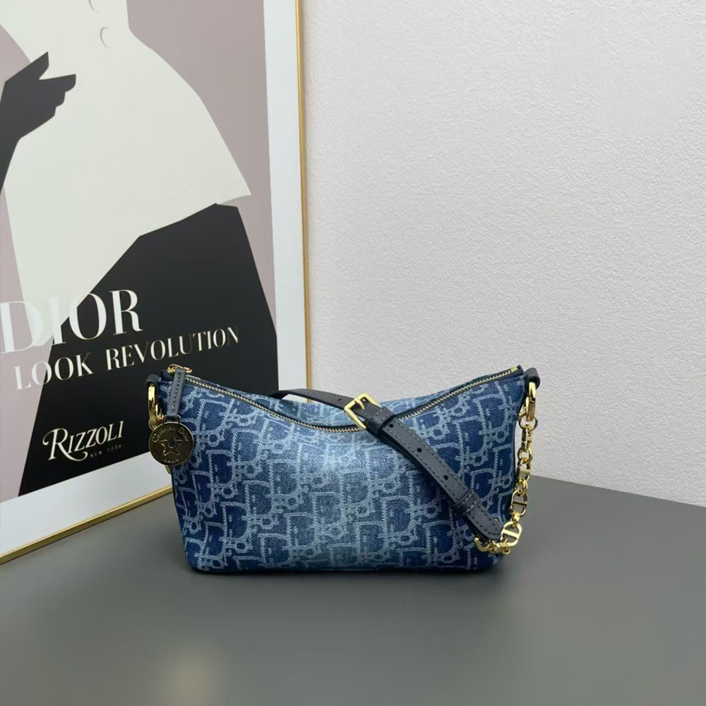 DIOR Oblique Star Hobo Denim Bag