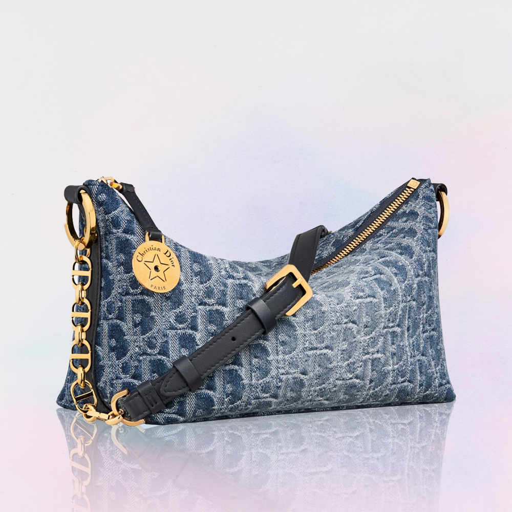 DIOR Oblique Star Hobo Denim Bag