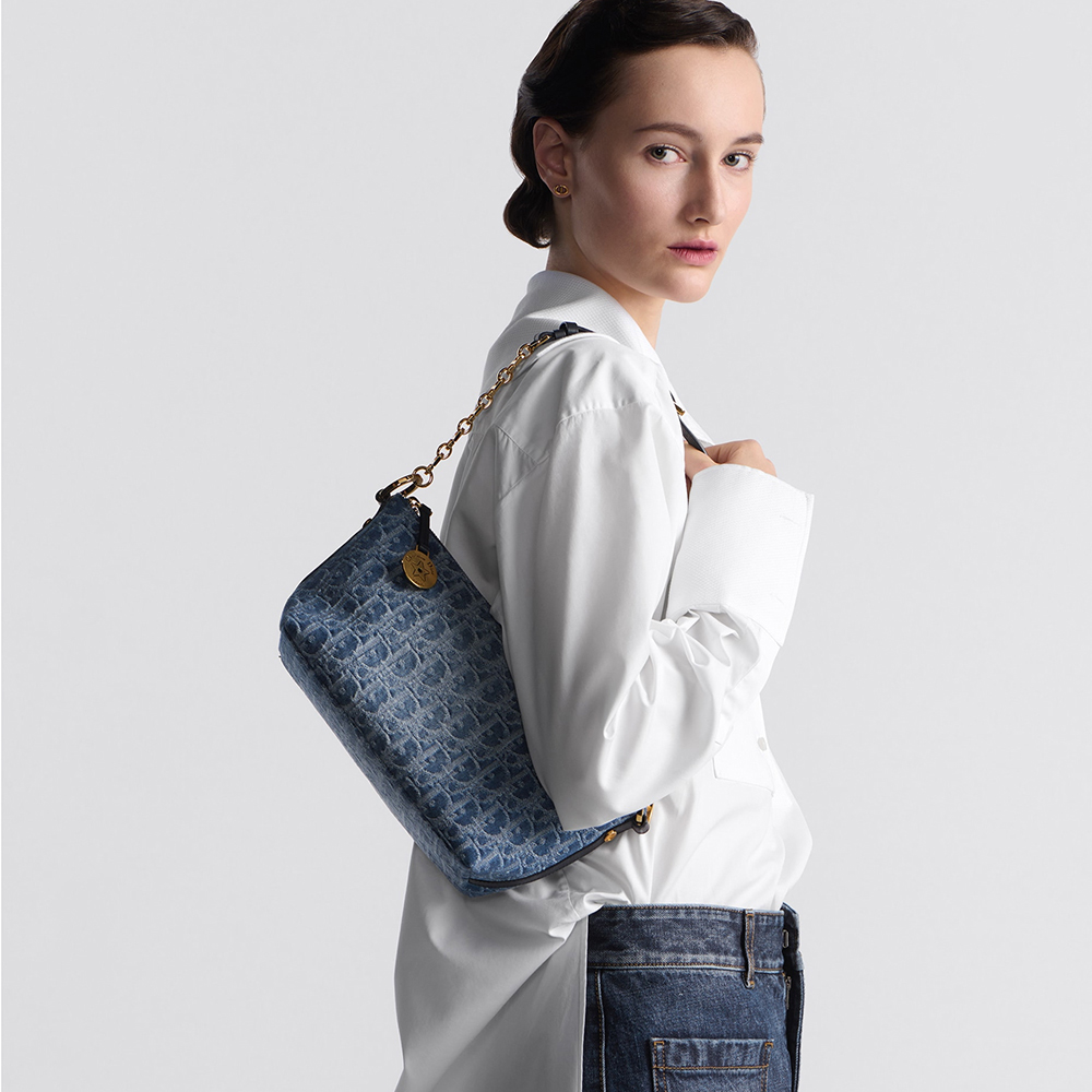 DIOR Oblique Star Hobo Denim Bag