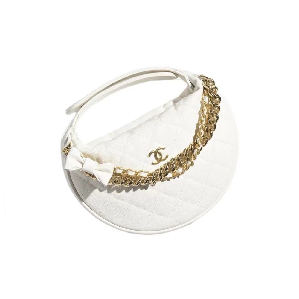 Chanel Calfskin Pouch on Gold Chain