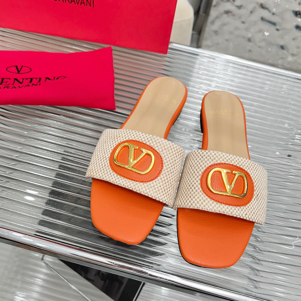 Valentino embellished textured-leather and canvas slides