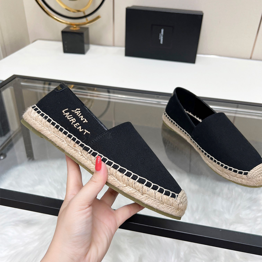Saint Laurent YSL Fabric Canvas Flats