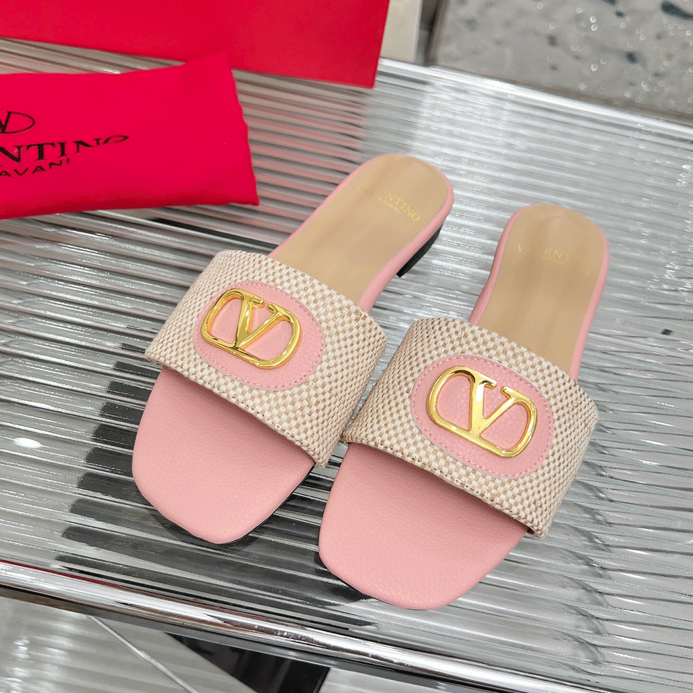 Valentino embellished textured-leather and canvas slides