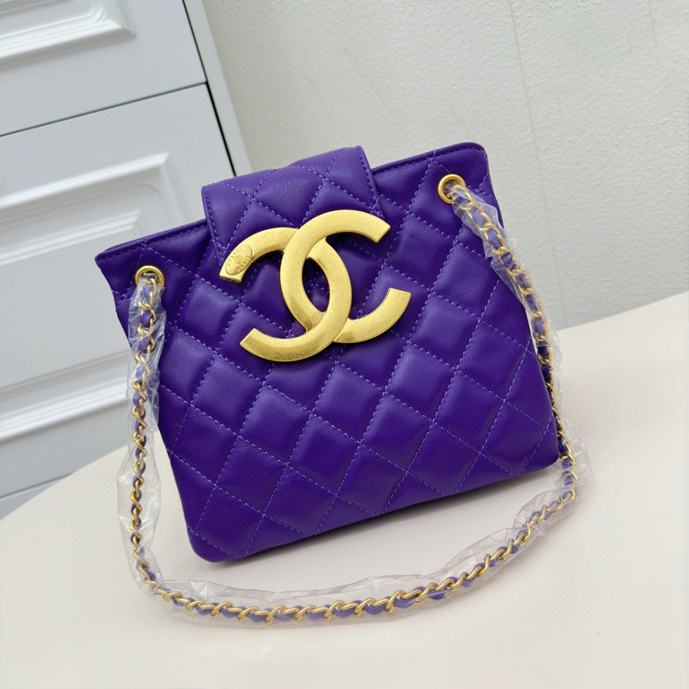 Chanel  Vintage Logo Quilted   Shoulder Bag