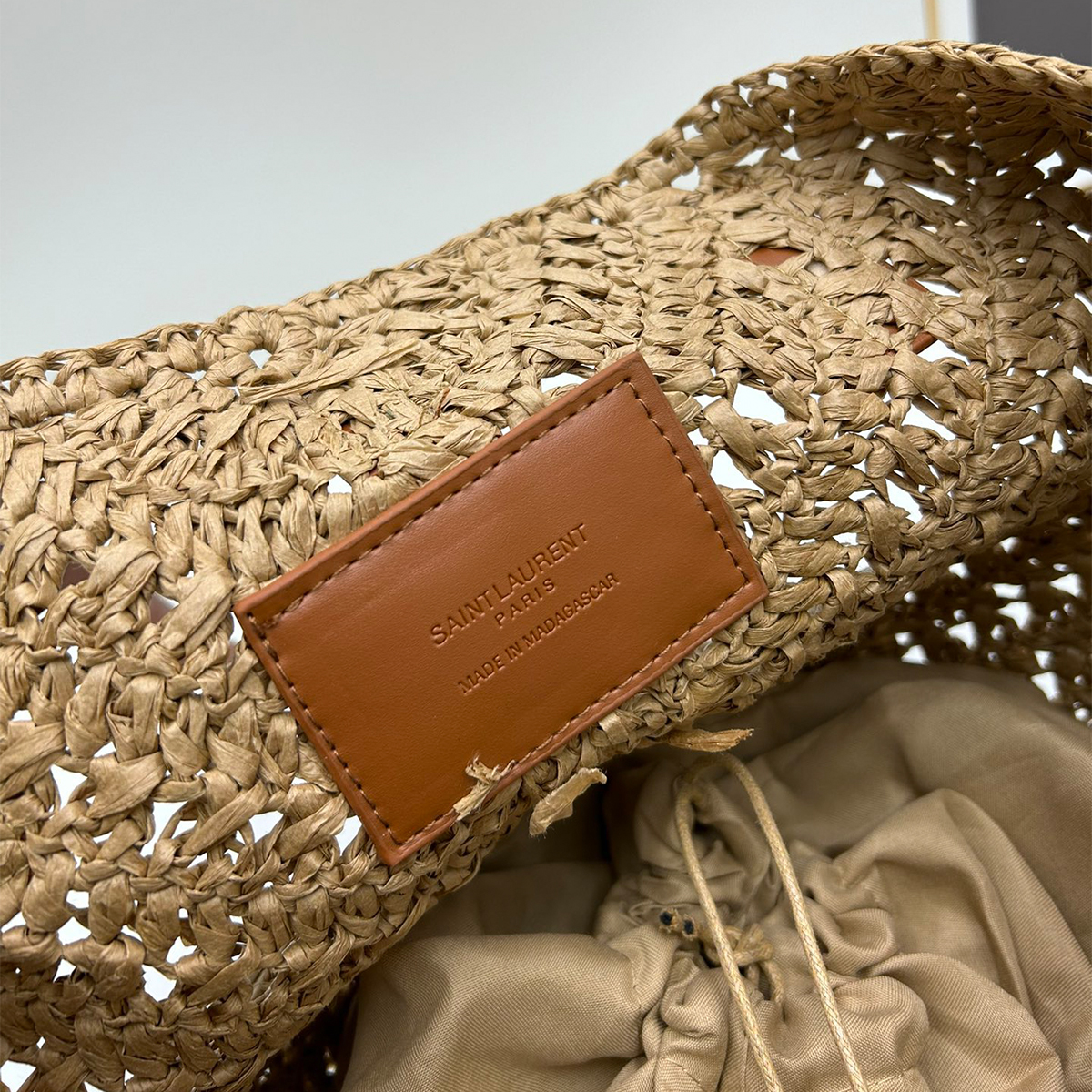 Saint Laurent Medium Raffia Tote