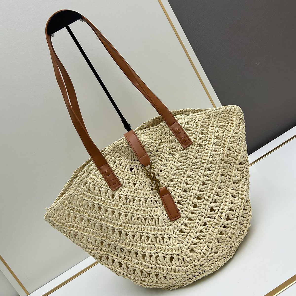 Saint Laurent Medium Raffia Tote