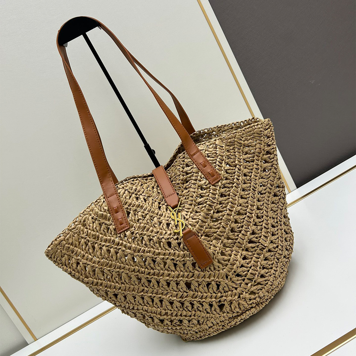 Saint Laurent Medium Raffia Tote