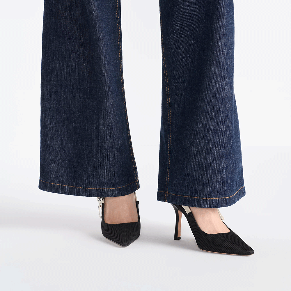 Dior J'Adior Embroidered Lace Halter Heels Slide Sandal